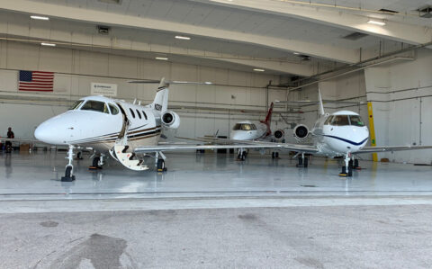 Airplanes in hanger